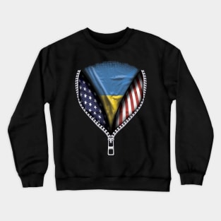 Ukrainian Flag  Ukraine Flag American Flag Zip Down - Gift for Ukrainian From Ukraine Crewneck Sweatshirt